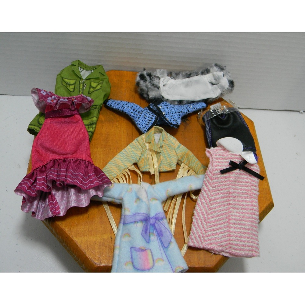 8 Pc Assorted Fashion Doll Clothes Lot Dresses Jackets Pants Faux Fur Unbranded